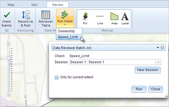 Executing a Batch Job in the Roadway Characteristics Editor Executing a Batch Job in the Roadway Characteristics Editor