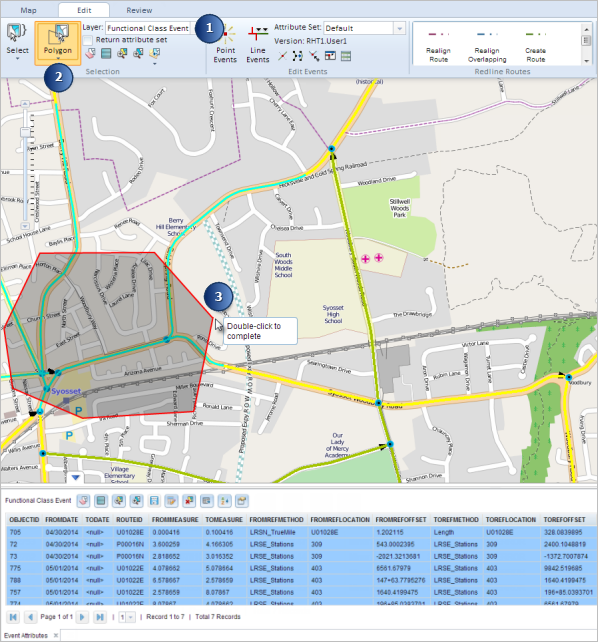 Selecting events by a polygon Selecting events by a polygon